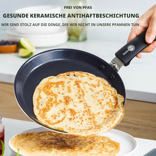 GreenPan Essentials Gesunde Keramische Antihaft-Pfannkuchenpfanne 24 cm, PFAS-frei, Induktion, Backofen- und Bratensicherheit bis 160°C… – Ansicht 2