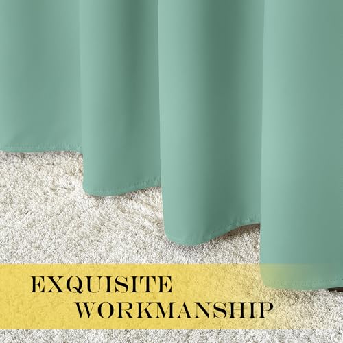 NICETOWN Blackout Window Curtain 90 inch Length - Room Darkening Thermal Insulated Grommet Large Window Treatment Light Blocking for Bedroom/Doorway (Aqua Blue, 1 Panel, W52 x L90)