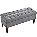 Pulaski Hinged Top Button Tufted Bed Heathered Grey, 41.50