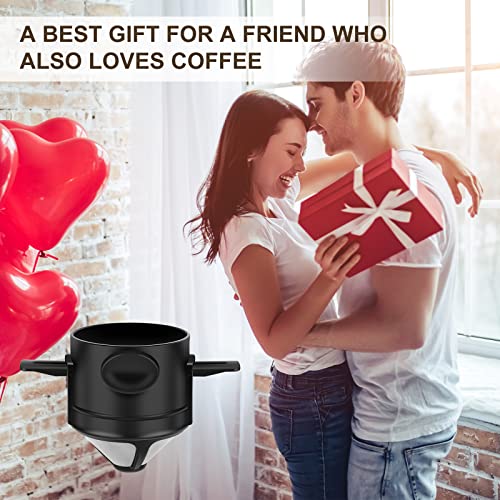 Pour Over Coffee Maker,Portable Stainless Steel Reusable Coffee Filter, Mini Collapsible Paperless Single Serve 1 Cup Coffee Dripper Cup Easy To Clean For Travel Camping - Image 8