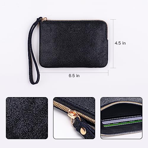 Image of Genuine Leather 4.5 x 6.5 Wristlet Purse for Women, Evening Wristlet Pouch Clutch Bag