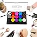 Face Paint Kit for Kids, Professional Quality Face & Body Paint, Hypoallergenic Safe & Non-Toxic, Easy to Painting and Washing, Ideal for Halloween Party Face Painting, 15 Colors with Two Brush