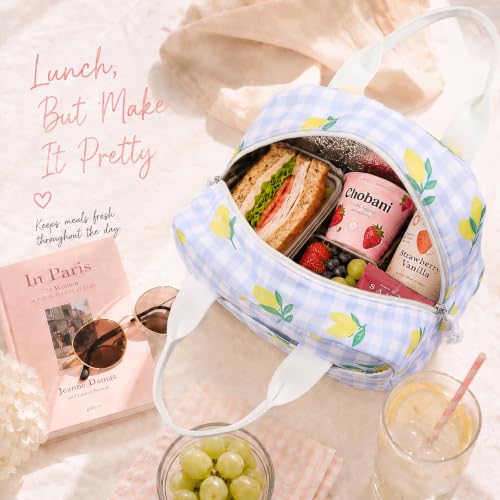 Image of LOVELYWIND Lunch Box for Women Cute Lunch Bags for Women Lunch Tote Bags Reusable Insulated Lunch Box Large Capacity Reusable Insulated Cooler for Work or Travel Gifts or Beach