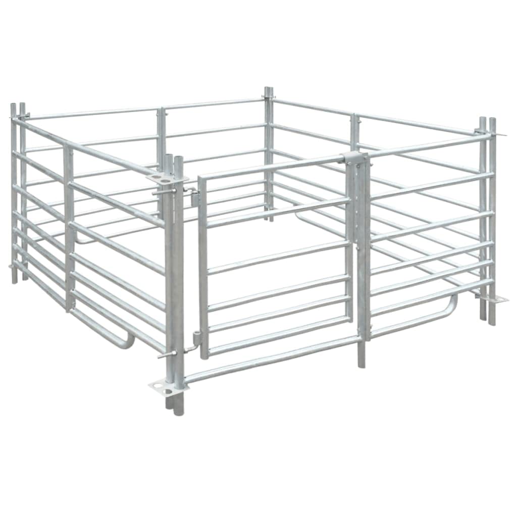 vidaXL Redil de 4 Paneles de Acero Galvanizado 137x137x92 cm Cerca de Ganado