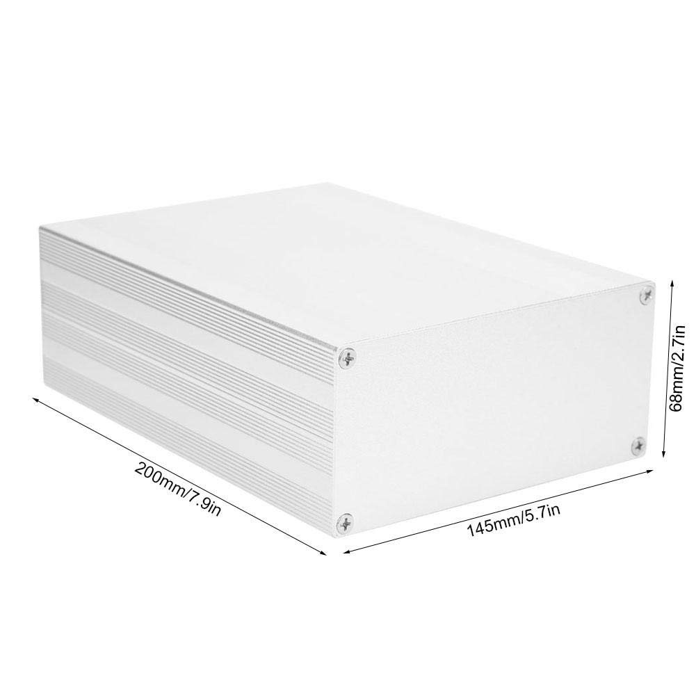 Aluminium-Projektbox, 68 x 145 x 200 mm Gehäuse für elektronische Gehäuse Matte Silver DIY-Gehäuse für elektronische Leiterplattengehäuse