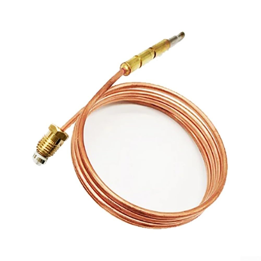 Gas Thermocouple,with Flameout Protection Copper Tube and M9*1 Nut,for Fireplace BBQ Grill and Various Heating Systems(60cm)