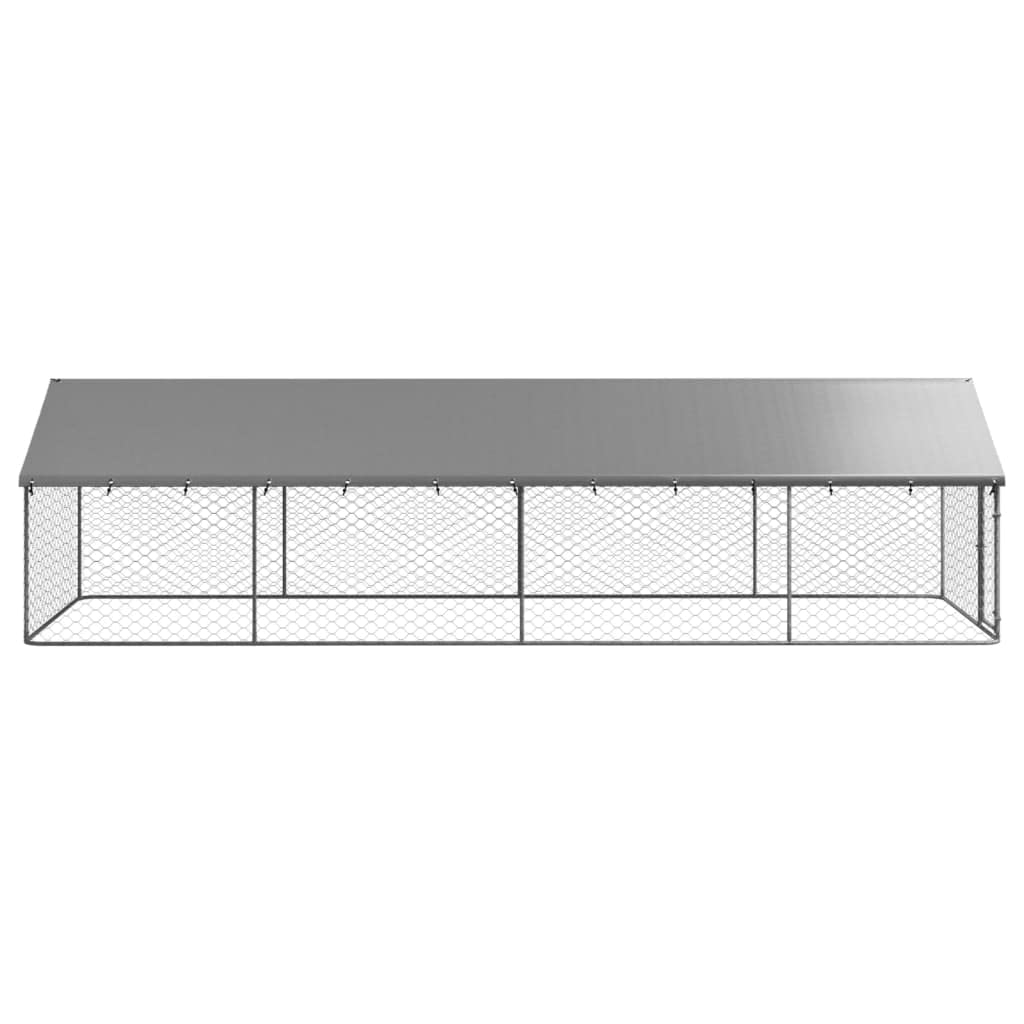 Chenil d'extérieur pour Chien, Enclos Niche Cage pour Chien Métal Chenil extérieur avec Toit 600x200x150 cm