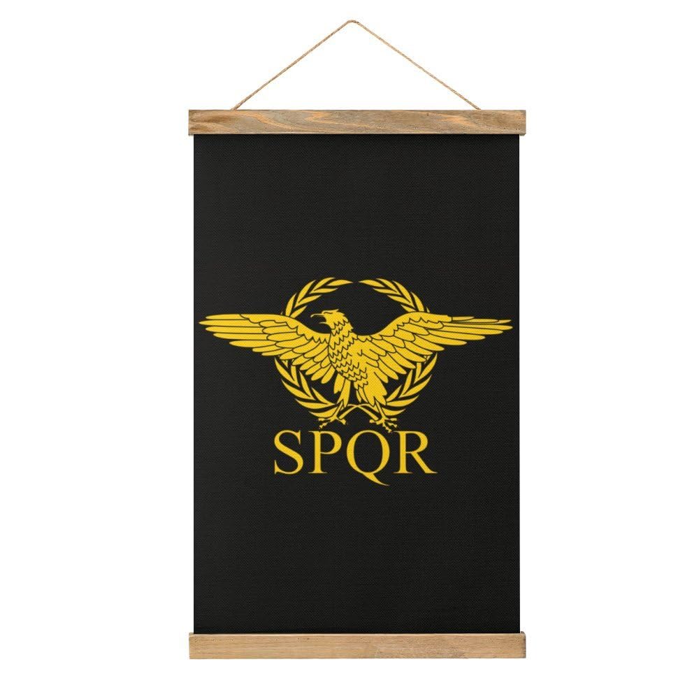 Roman Empire Senate SPQR Flag Hanging Poster Frame Vertical Wall Art Painting Tapestry Decoration for Living Room Office