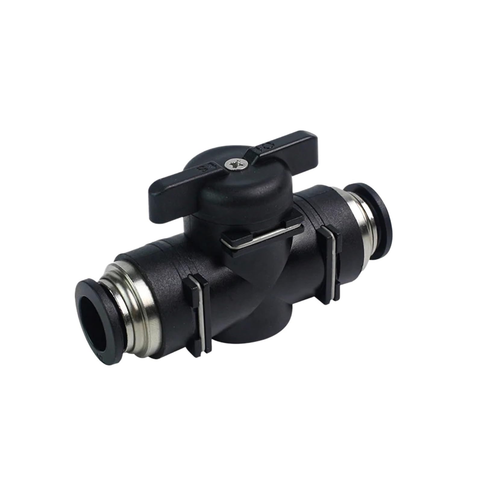 BUC 4mm 6mm 8mm 10mm 12mm Black Pneumatic Push in Quick Joint Connector Hand Valve to Turn Switch Manual Ball Current Limiting(BUC-8)