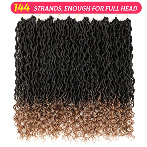 Lihui Goddess Locs Crochet Hair 6 Packs 20 Inch Faux Locs Crochet Hair Pre Looped Crochet Locs With Curly Ends Soft Faux Locks Curly Crochet Hair Ombre Loc Extensions(20",1B/27, 144 Strands) #TOP3