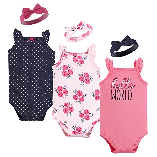 Image of Hudson Baby girls Sleeveless Bodysuit and Headband SetBaby and Toddler T-Shirt Set