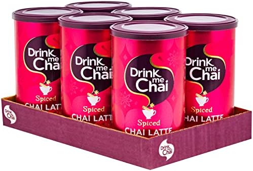 Spiced Chai Latte 250g (Pack of 6) - Just Add Water, Chai Latte Powder (96 servings total)