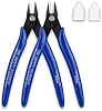 Side Wire Cutters, Flush Cutters Precision Spring-Loaded Side Cutter, Heavy Duty Diagonal Cutting Pliers in CRV Steel for Electrical, Home DIY, Jewelry Crafts Cutting (#1 blue2)