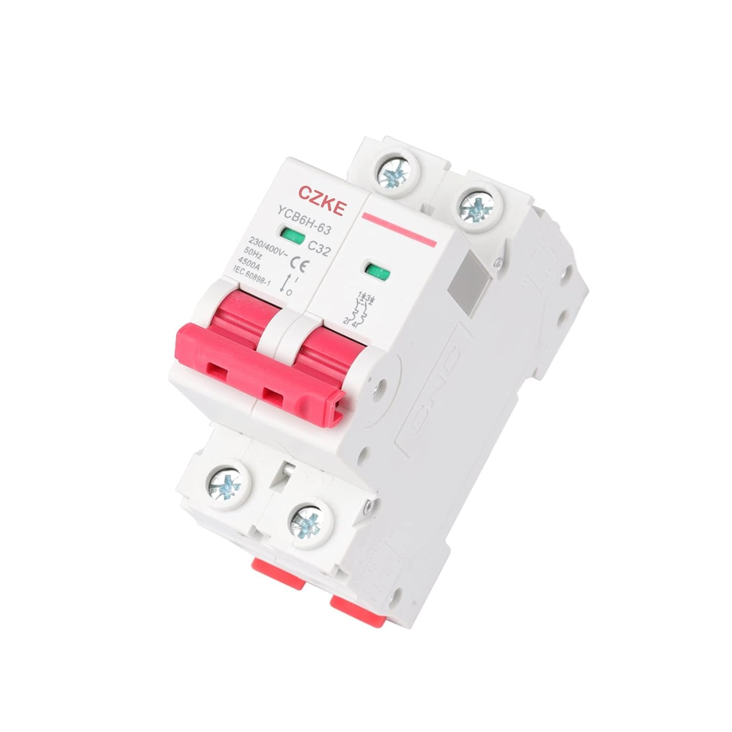YCB6H-63 2 Poles Din Rail Mount Breaking Capacity Miniature Circuit Breaker MCB 6A/10A/16A/20A/25A/32A (Color : 2P, Size : 20A)