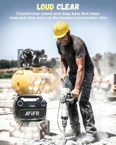 Image of Outdoor Bluetooth Speaker, 160W Loud Bass! Rugged, IP67 Waterproof, 24H Playtime with Lights, Wireless TWS Pairing Portable Speakers for Party, Outsides, Travel, Beach, Garage (Black) | Rugged portable speaker with deep bass, LED lights, TWS pairing for parties, beach, travel, camping, garage