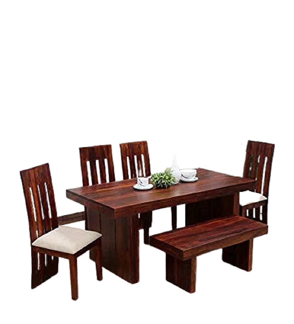 KUSUM HANDICRAFTS Solid sheesham Wood 6 Seater Dining Room Sets