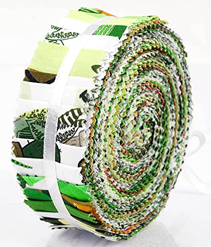 Tissus strips Soimoi imprimé japonais vert en coton doux de 1,5 pouces pour patchwork