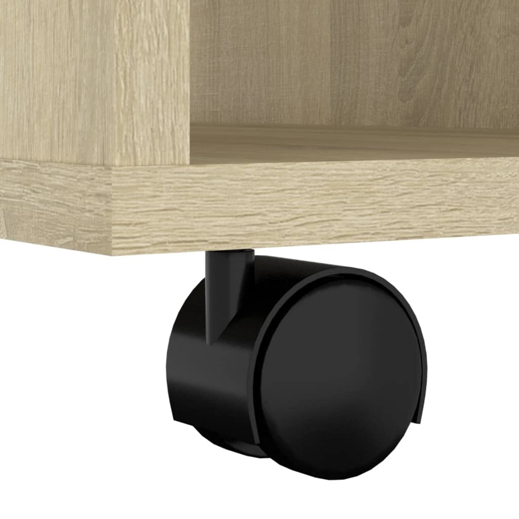 vidaXL Rollcontainer Büroschrank Sonoma-Eiche 60x35x75cm Holzwerkstoff