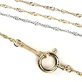 [OKKO] スクリューチェーン ネックレス チェーンのみ ギフト K18 細い 幅0.78mm イエローゴールド 45cm