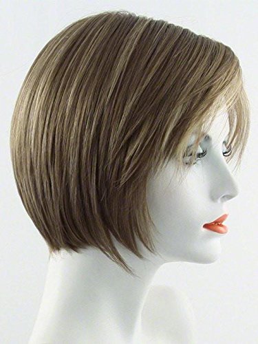 Laine Wig Color Mochaccino - Noriko Wigs 14" Long Sleek Straight Layers Razored Edges Synthetic Mid-Back Length Average Basic Cap Bundle MaxWigs Hairloss Booklet