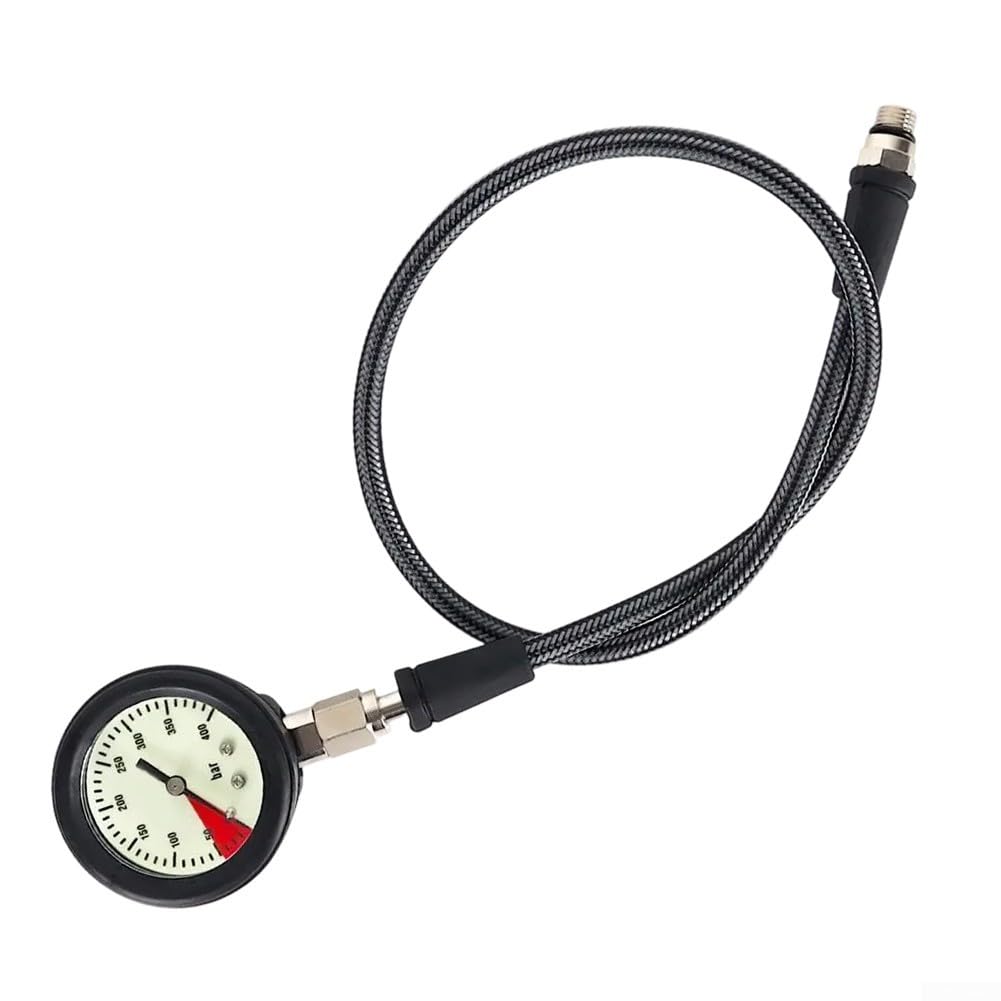Manometro per immersioni subacquee con tubo in fibra di carbonio 7/16 20UNF per prestazioni subacquee migliorate (80 cm)