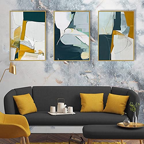 Art mural de style nordique avec 3 impressions géométriques abstraites en grand format 70x100 cm