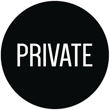 Circle Private Wall/Door Sign - Black Medium