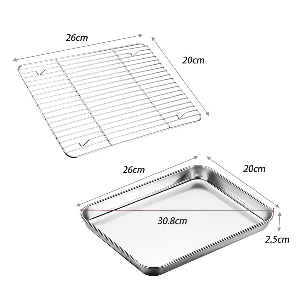 Teglia Da Forno Con Griglia Di Raffreddamento In Acciaio Inox 304 - Per Pane, Biscotti E Pizza - Foto 7