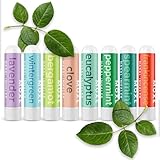 MOXĒ Nasal Inhalers Bundle, 8 Essential Oils, 100% Pure and Undiluted, Therapeutic Grade, No-Mess Portable Aromatherapy, Includes Eucalyptus, Peppermint, Lavender, Wintergreen, Made in USA - Pack of 8