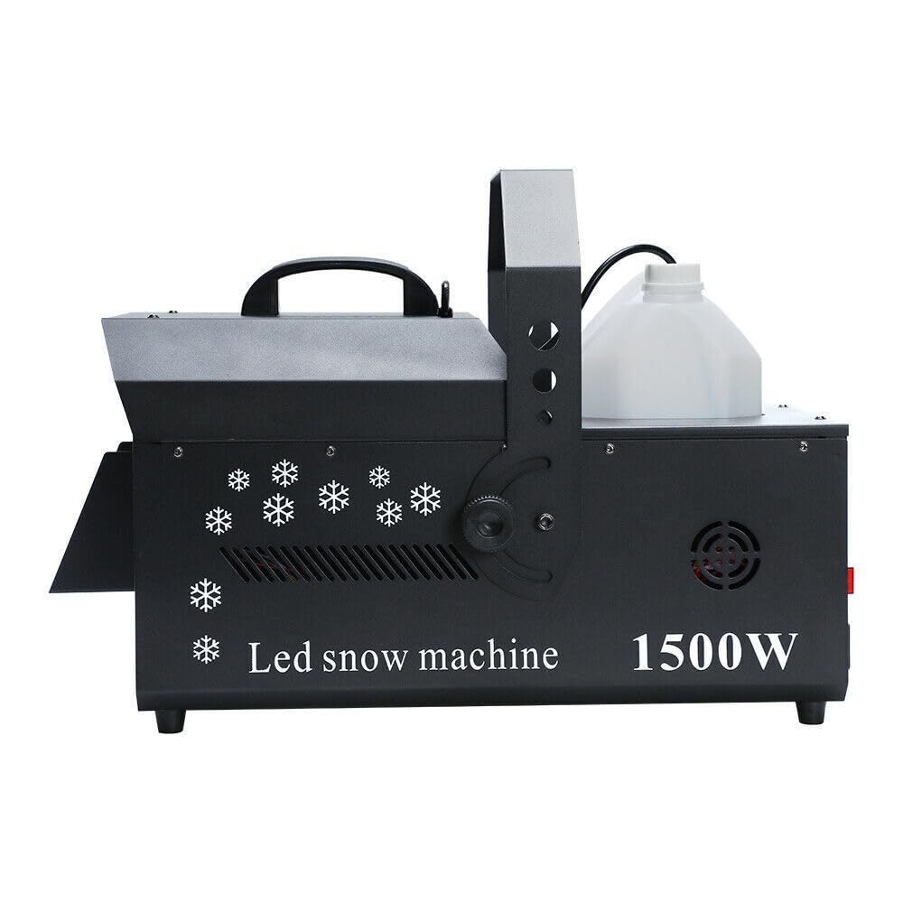 Schneemaschine, 5 L 1500 W LED tragbare Hochwertige Schneematschmaschine, 3-in-1 Schneemaschine Schneeflockenmaschine DMX mit Leichter für Partys,Bühne, Hochzeit