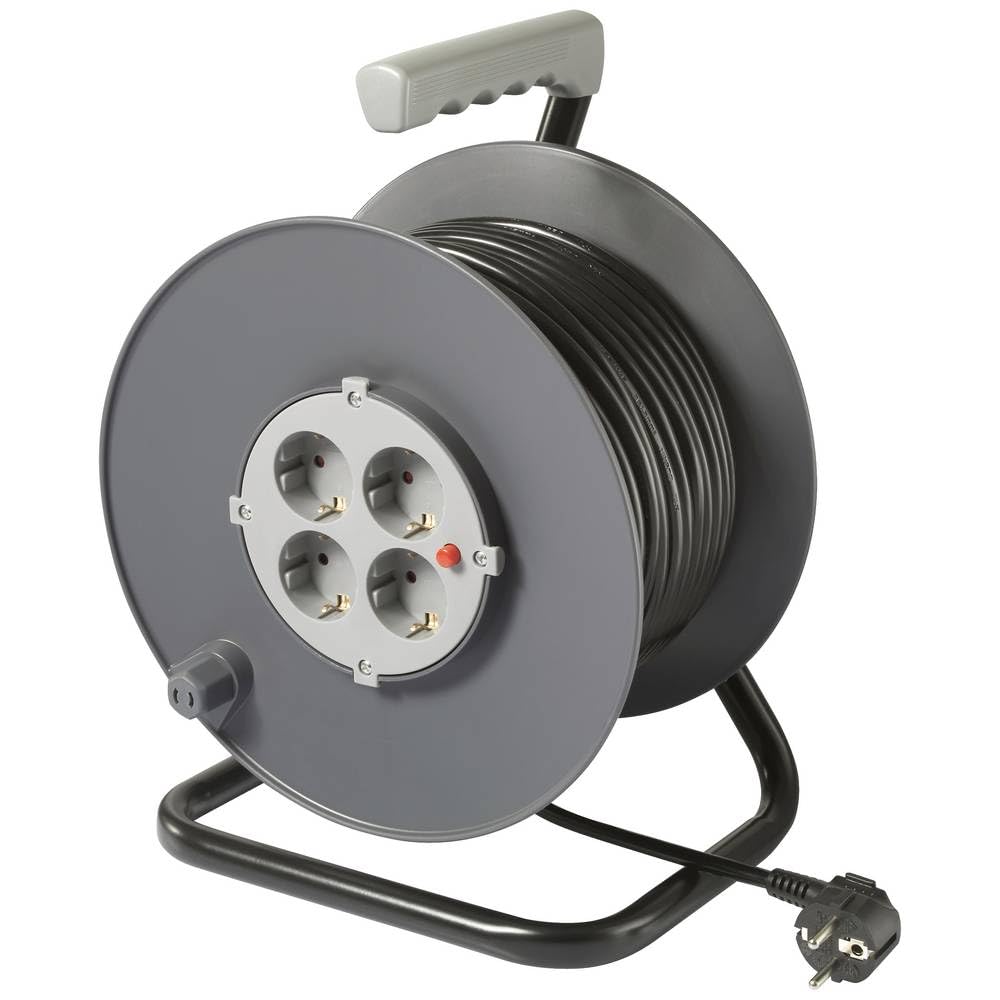 Sygonix SY-5655926 Kabeltrommel 25 m Schwarz Schutzkontakt-Stecker