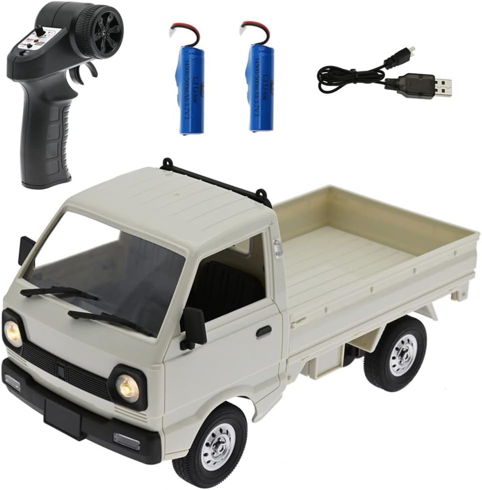 Meiurlex WPL D12 Modelo de coche teledirigido, 1:16 Vehículo todoterreno eléctrico RC Truck 130 Motor Tracción Trasera RC Drift Car Juguetes Regalo para Adultos Niños