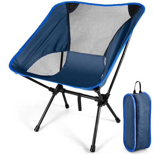 NXPZ Chaise Pliante Camping, Chaise Pliante Ultralégère et Portable, Chaises de Camping avec Sac de Transport, Capacité de Charge Maximale 120 kg, pour Barbecue, Pique-Nique, Pêche (Azul)