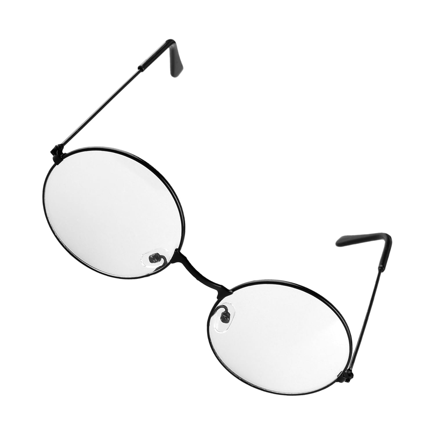 Bojueshaw Retro Round Eyeglasses,Vintage Metal Frame Clear Lens Glasses,Unisex Lightweight Fashion Eyewear for Reading,Cosplay & Costume Accessories