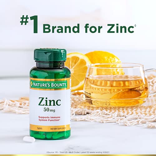 Nature's Bounty Zinc 50 Mg Caplets, Unflavored, 100 Count, Pack Of 2 #TOP3