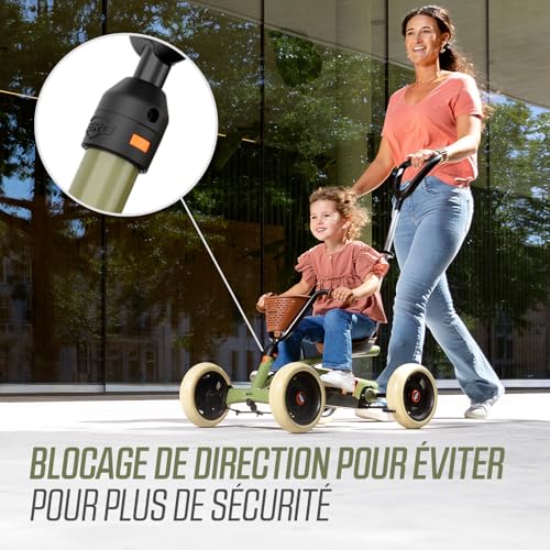Gokart Buzzy BERG vert rétro style vintage à pédales avec roue libre 2 en 1