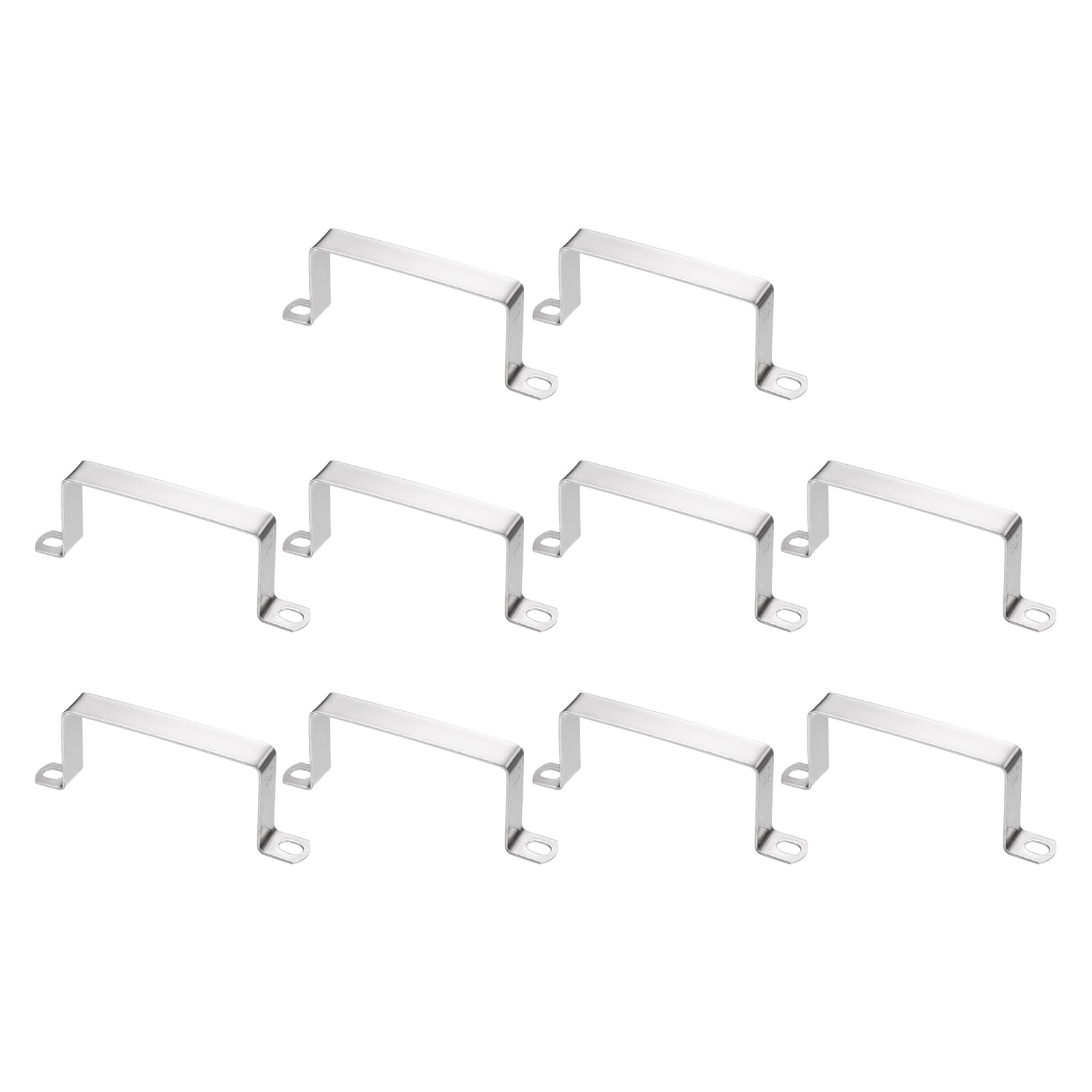 sourcing map Square Pipe Clamp 100x50mm 304 Stainless Steel Silver 10pcs