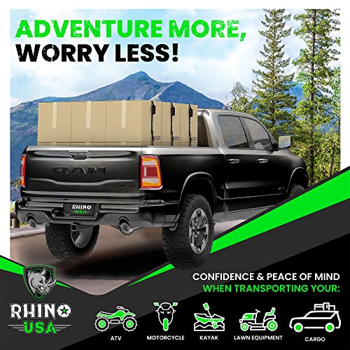 Rhino Usa Ratchet Tie Down Straps (4Pk) - 1,823Lb Guaranteed Max Break Strength, Includes (4) Premium 1" X 15' Rachet Tie Downs With Padded Handles. Best For Moving, Securing Cargo (Black 4-Pack) #TOP6