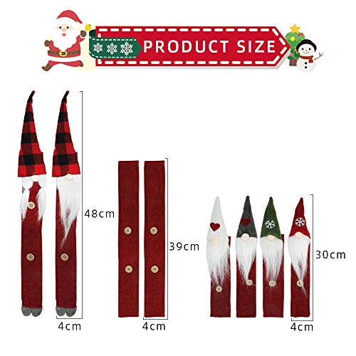 VIPITH 8 Packs Christmas Refrigerator Door Handle Covers, Santa Snowman Elk Kitchen Appliance Handle Covers for Fridge Microwave Oven Dishwasher Door Handle Protector Christmas Decoration