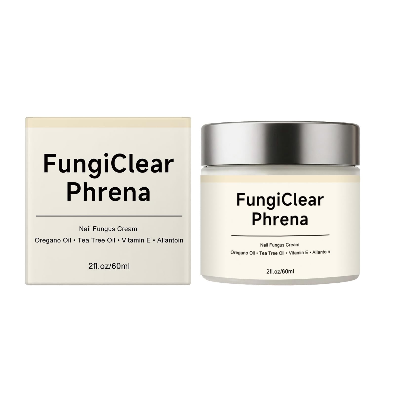 FungiClear Phrena Nail Care Cream,Toenail Nail Repair for Damaged, Strength & Nail Growth Tea Tree Oil, Oregano Oil, Vitamin E 60ml,2.03fl.oz (1pcs)