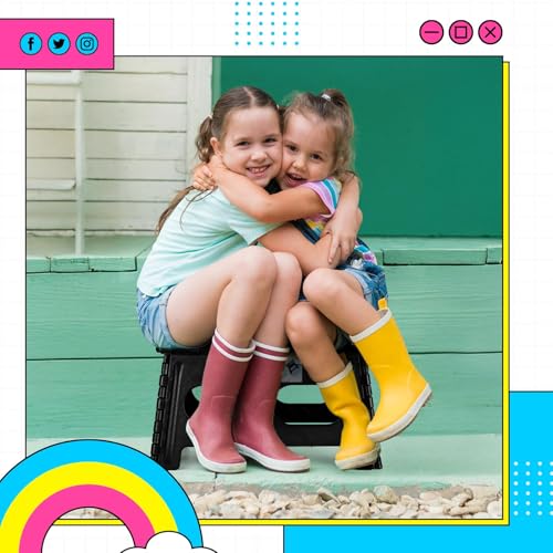Image of Delxo Folding Step Stool 9 inch 2 Pack,300 Lbs Step Stool for Kids&Adults