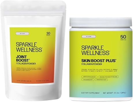 Sparkle Wellness Skin Boost Plus No Flavor [50-Serves] & Joint Boost No Flavor [30-Serves] | Collagen with VERISOL, FORTIGEL & TENDOFORTE to Improve Skin, Hair & Nail Health & Support Joints