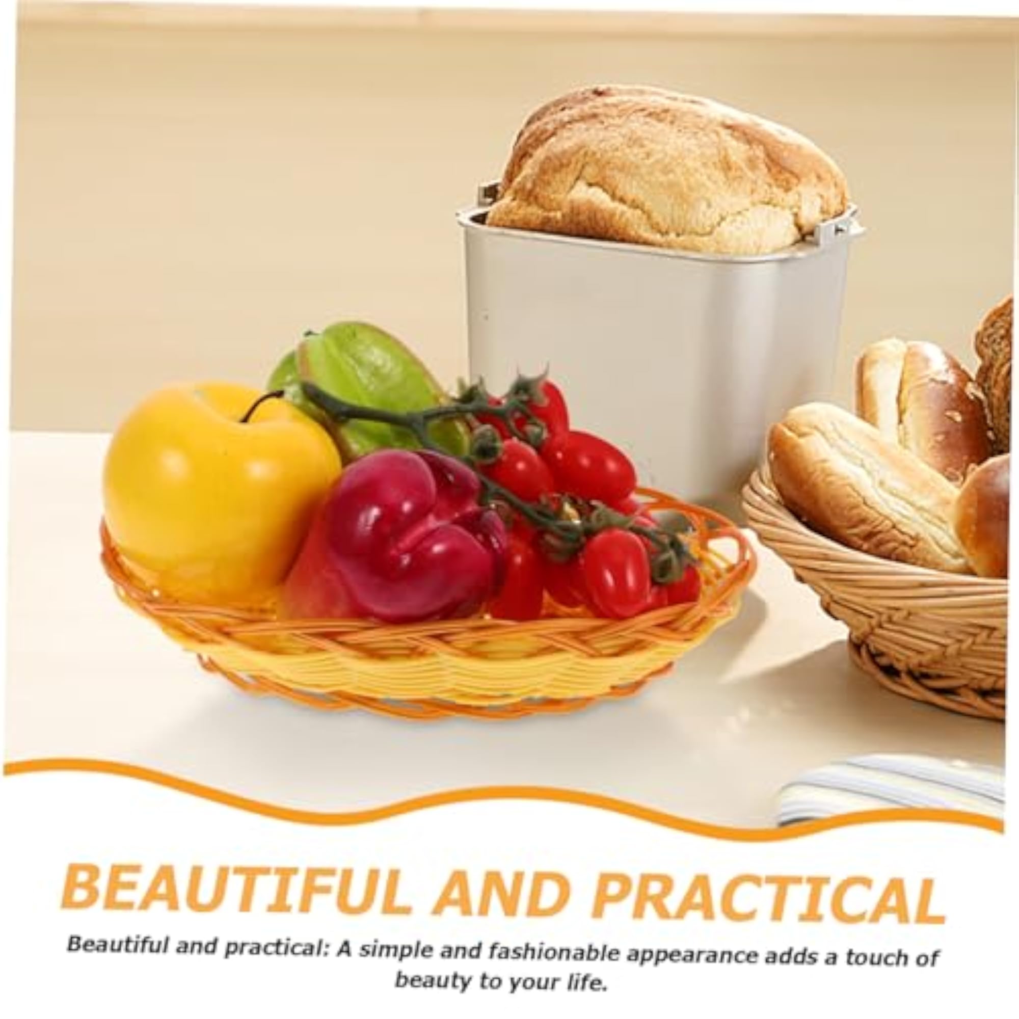 Xmas Woven Fruit Basket for Rustic Tabletop Serving