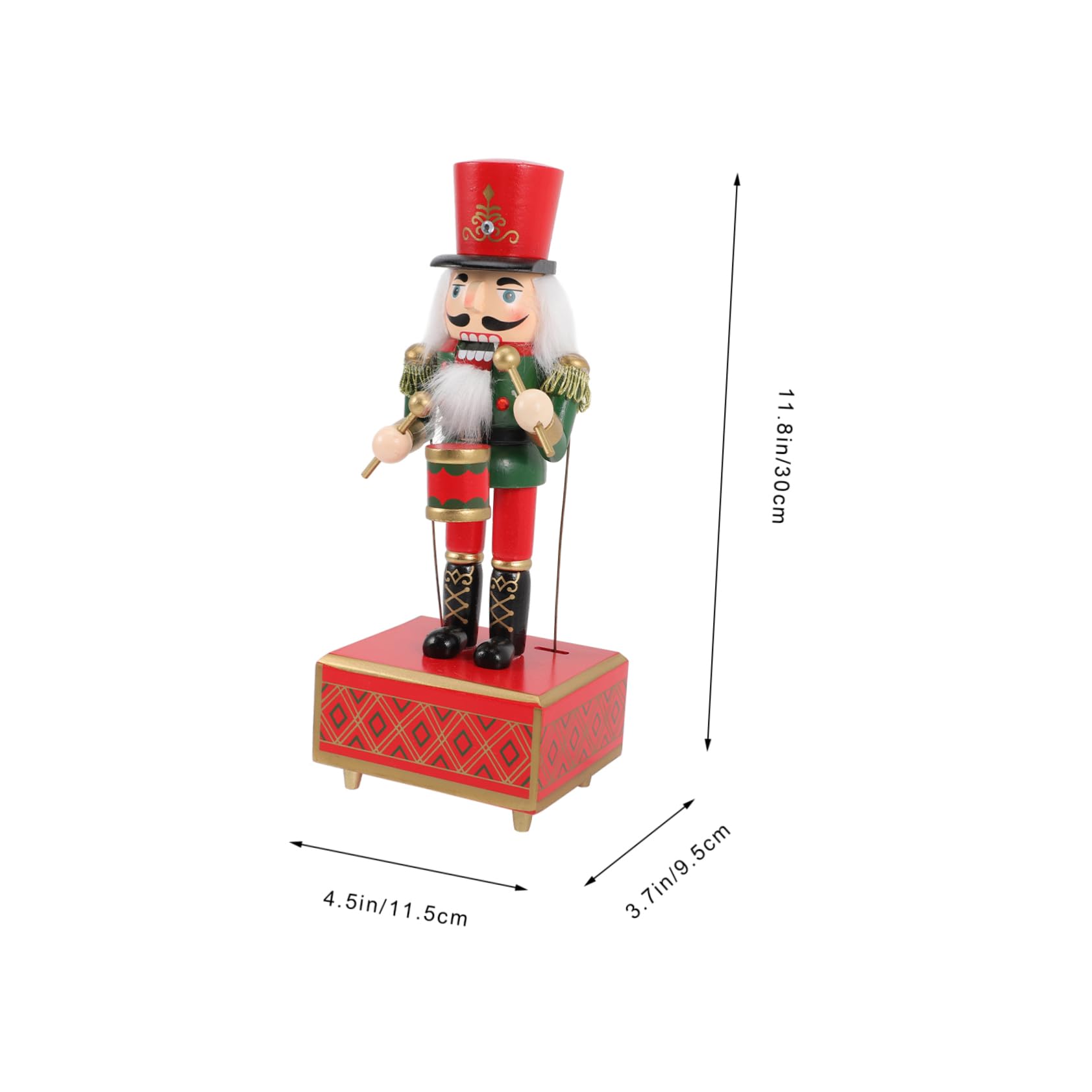 Ipetboom Carillon in Legno Schiaccianoci Natalizio Dipinto a Mano 32 Cm Musica, Decorazione Festiva per Casa, Ufficio e Scrivania, Bomboniera Regalo Natale