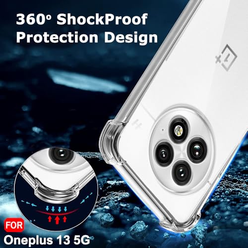 Image of TheGiftKart Crystal Clear Back Cover Case for OnePlus 13 5G | Raised Bumps for Camera & Screen Protection | Ultra Clear Soft Silicone Back Cover Case for OnePlus 13 5G (TPU, Transparent)