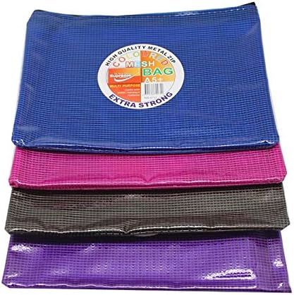 Supreme Stationery - 4 x A5+ Strong Coloured Storage Waterproof Mesh Wallet