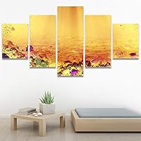 SIGNWIN 5 Panel Canvas Wall Art Modern Art Dramatic Fish Jellyfish Marine Life Multicolor Nautical Photography for Home Decorations Ready to Hang - 60