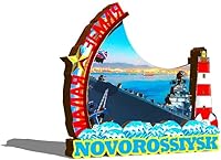 Vista 2 de Rusia Novorossiysk - Imán para nevera de madera, 3D, monumentos de viaje, coleccionables, recuerdos, decoración, hecho a mano, 457