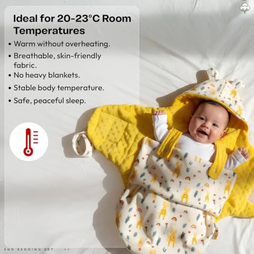 Image of StarAndDaisy Swaddle for New Born Baby, Baby Sleeping Bag, Swaddle Cloth Or Muslin Swaddle Wrap for New Born Baby 0-9 Months, (Boys & Girls)