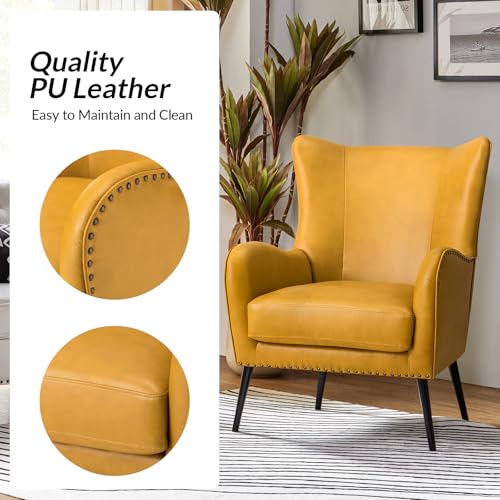 Sillón Plegable Amarillo con Piel Sintética miniatura 3